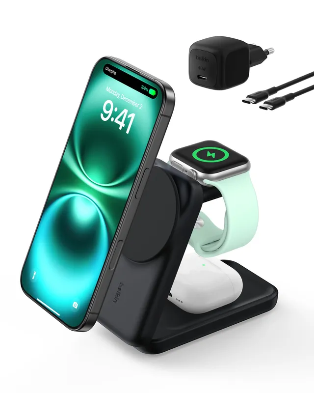belkin-ultracharge-chargeur-induction-3-en-1-qi2-25w-station-magsafe-pour-iphone image 1