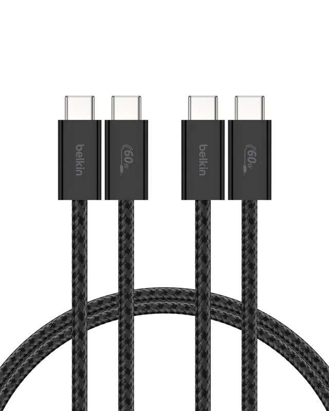 belkin-boostcharge-c-bles-usb-c-vers-usb-c-tress-s-1-5m-60w-pack-de-2-noir-pour- image 1