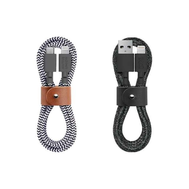 native-union-belt-cable-set-lot-de-deux-c-bles-usb-a-vers-lightning-et-usb-c-ver image 1