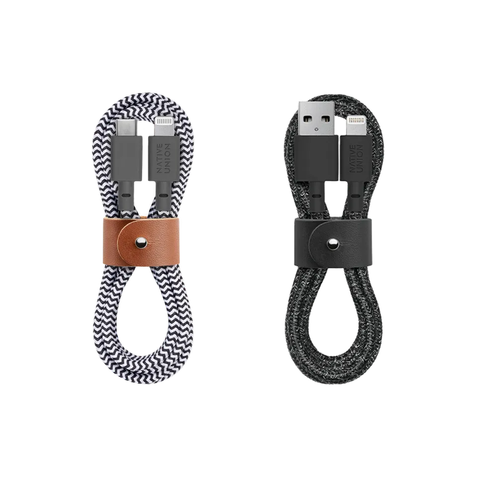 native-union-belt-cable-set-lot-de-deux-c-bles-usb-a-vers-lightning-et-usb-c-ver image 1