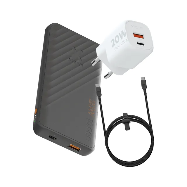 xtorm-supercharge-power-bank-bundle-10-000-mah-avec-chargeur-mural-20w-et-c-ble- image 1