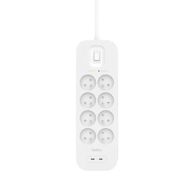 belkin-multiprise-parafoudre-8-prises-avec-2-ports-usb-c-pd-protection-900-joule image 1