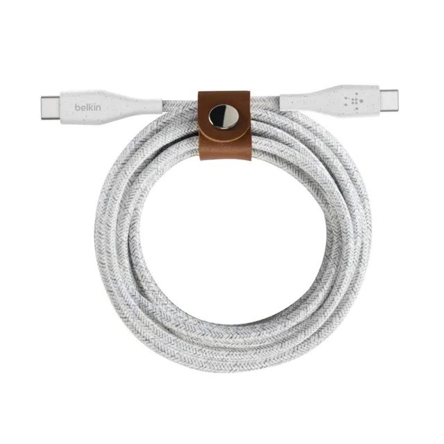 belkin-boostcharge-c-ble-usb-c-vers-usb-c-avec-sangle-de-fermeture-1-2-m-blanc image 1
