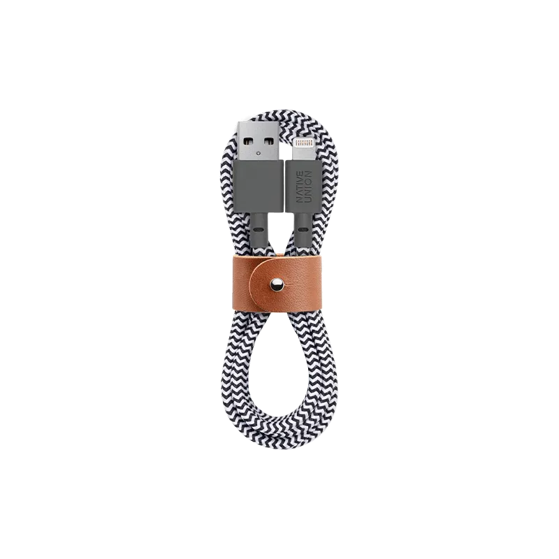 native-union-belt-cable-usb-a-vers-lightning-1-2-m-avec-sangle-en-cuir image 1