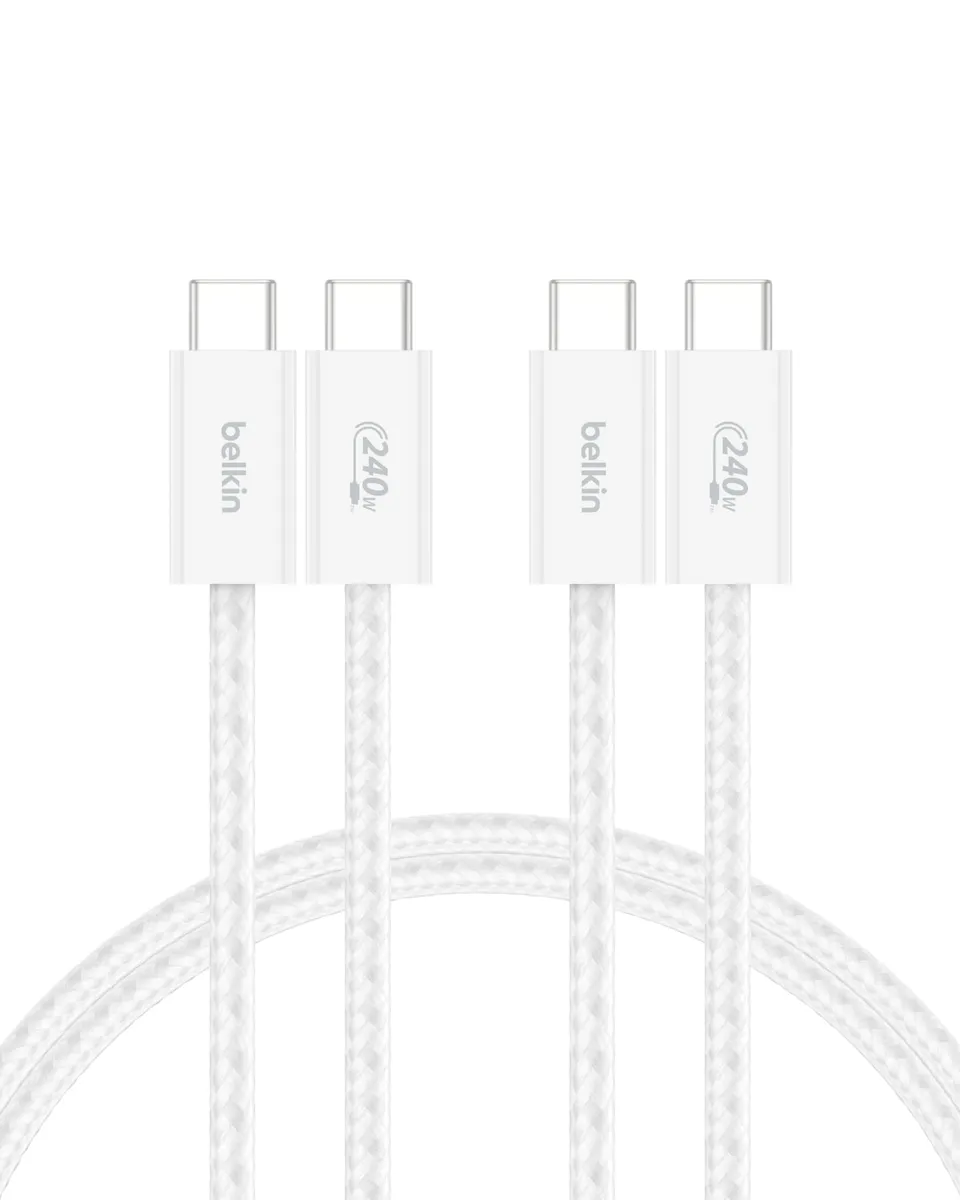 belkin-boostcharge-c-bles-usb-c-vers-usb-c-240w-avec-gaine-tress-e-2x1-5m-blanc image 1
