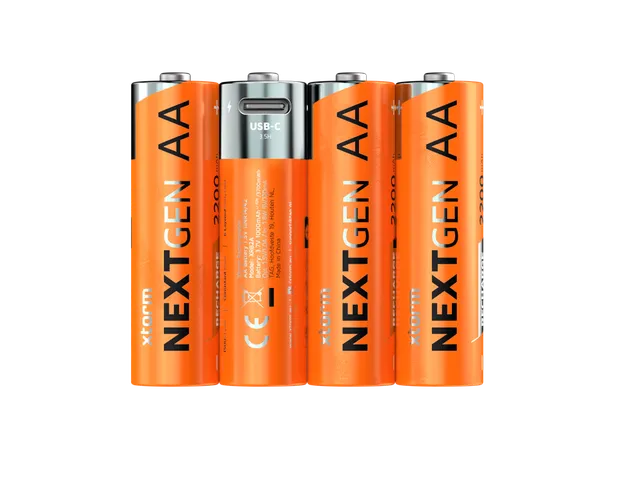 xtorm-piles-rechargeables-aa-usb-c-r-sistantes-l-eau-lot-de-4-avec-c-ble-4-en-1 image 1