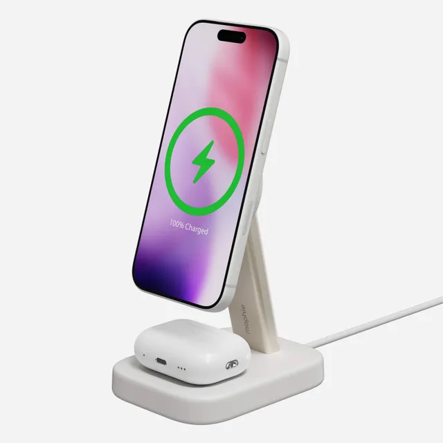 mophie-2-in-1-wireless-charging-stand-pour-iphone-et-airpods-charge-sans-fil-mag image 1