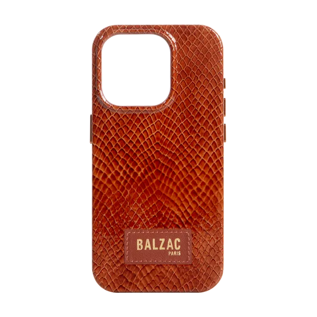 native-union-x-balzac-paris-coque-embossed-cognac-pour-iphone-15 image 1