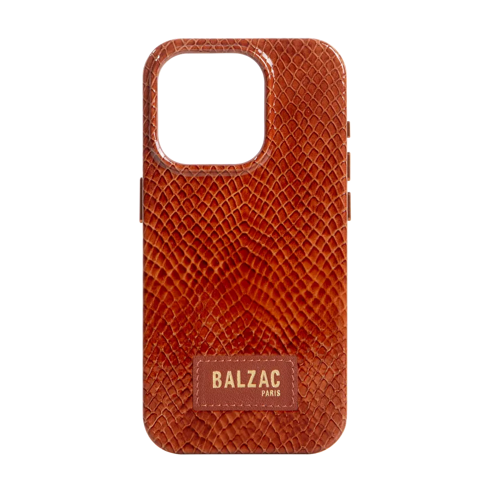 native-union-x-balzac-paris-coque-embossed-cognac-pour-iphone-15 image 1