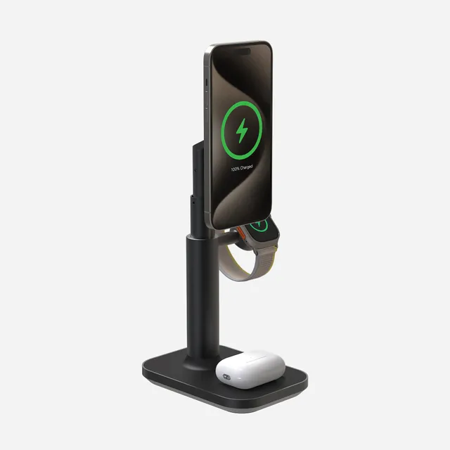 mophie-3-en-1-station-de-charge-sans-fil-bureau-15-w-pour-iphone-airpods-et-appl image 1