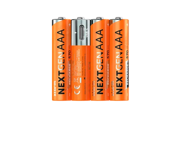 xtorm-piles-rechargeables-aaa-usb-c-lot-de-4-avec-c-ble-4-en-1 image 1