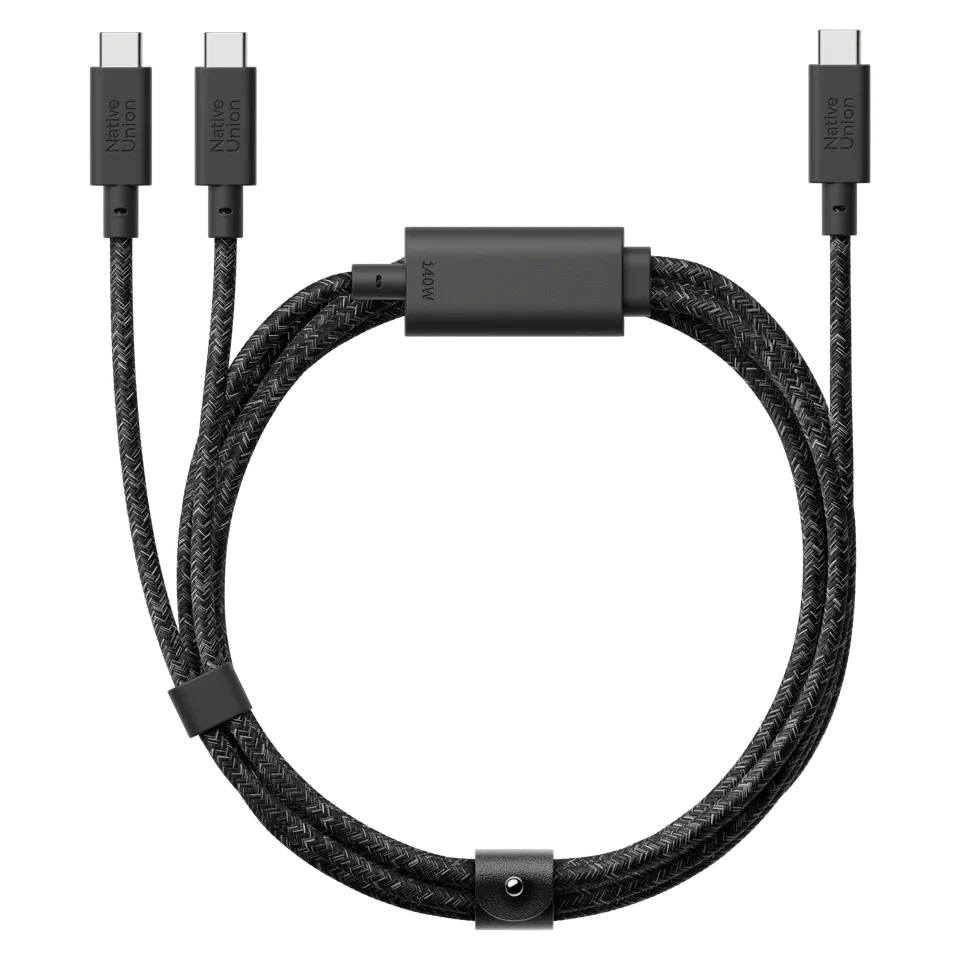 c-ble-2-en-1-belt-cable-native-union-usb-c-vers-usb-c-140w-avec-connecteur-doubl image 1