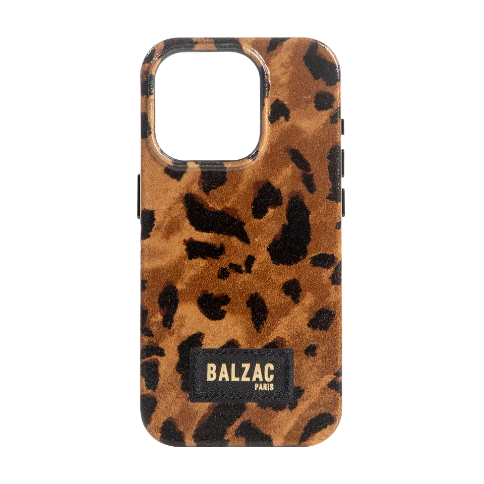 native-union-x-balzac-paris-cheetah-cappuccino-case-pour-iphone-14-coque-en-cuir image 1