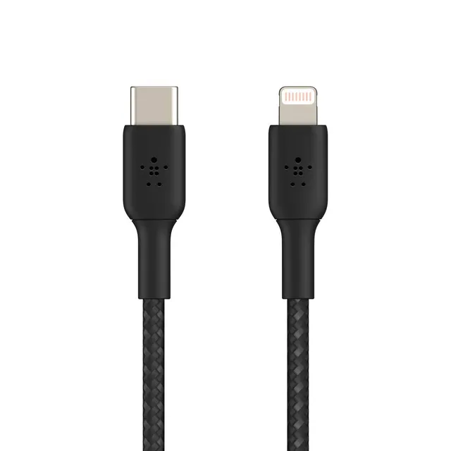 belkin-c-ble-usb-c-vers-lightning-gaine-tress-e-3-m-noir image 1