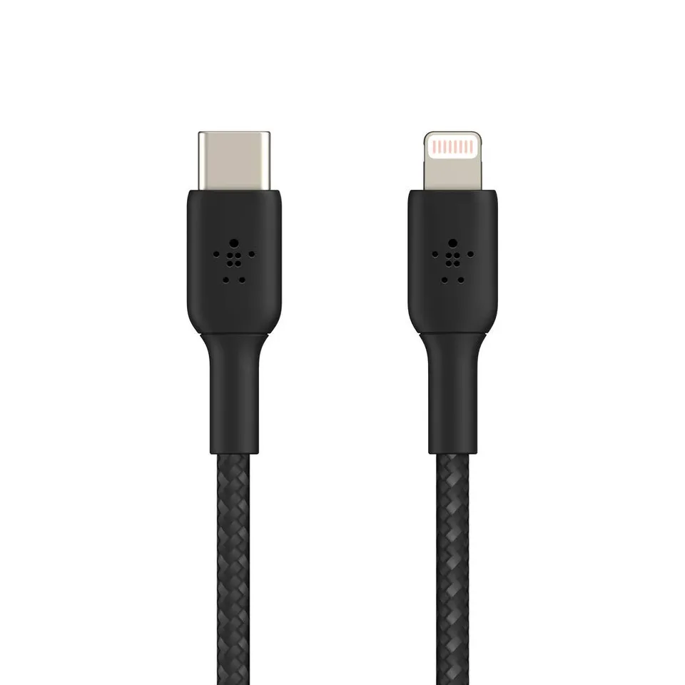 belkin-c-ble-usb-c-vers-lightning-gaine-tress-e-3-m-noir image 1