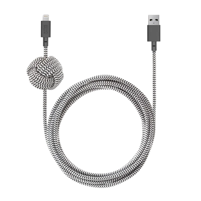 native-union-night-cable-usb-a-vers-lightning-3-m-packaging-responsable image 1