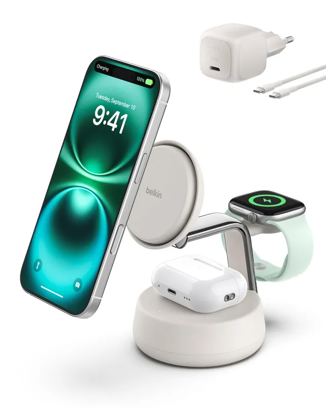 belkin-ultracharge-pro-3-en-1-chargeur-qi2-25w-avec-ventilateur-pour-iphone-appl image 1
