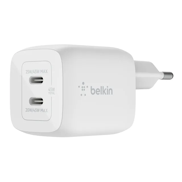 belkin-chargeur-secteur-double-port-usb-c-45-w-gan-avec-pps-pour-iphone-ipad-mac image 1