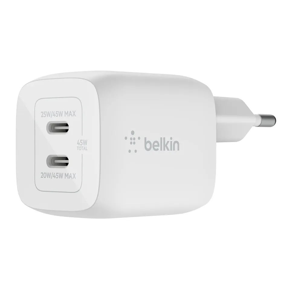 belkin-chargeur-secteur-double-port-usb-c-45-w-gan-avec-pps-pour-iphone-ipad-mac image 1