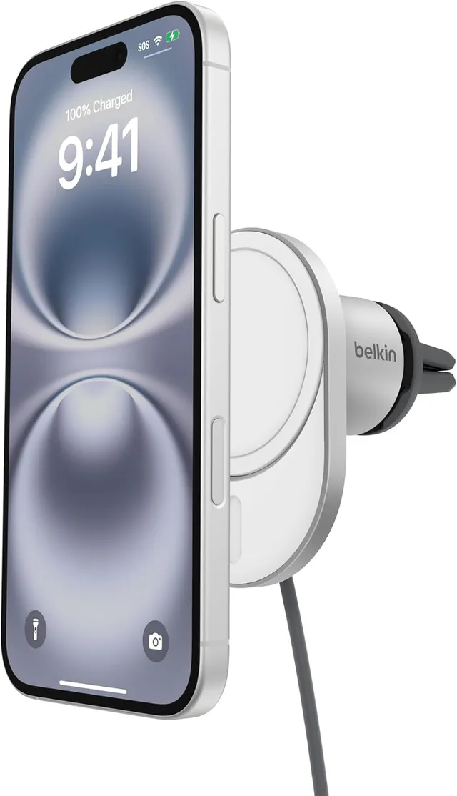 belkin-boostcharge-pro-chargeur-voiture-magn-tique-sans-fil-qi2-15w-compatible-m image 1
