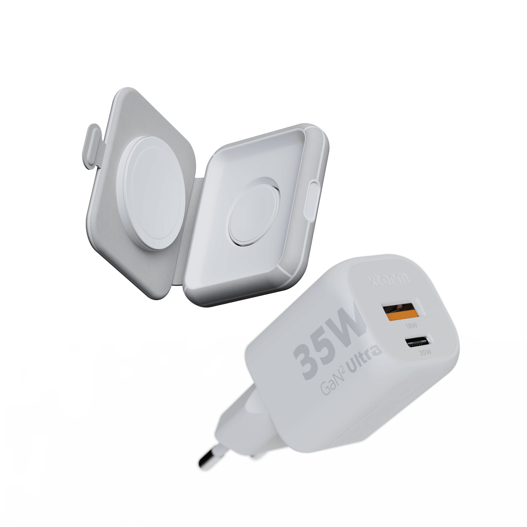 xtorm-chargeur-sans-fil-pliable-2-en-1-adaptateur-35w-gan2-pack image 1