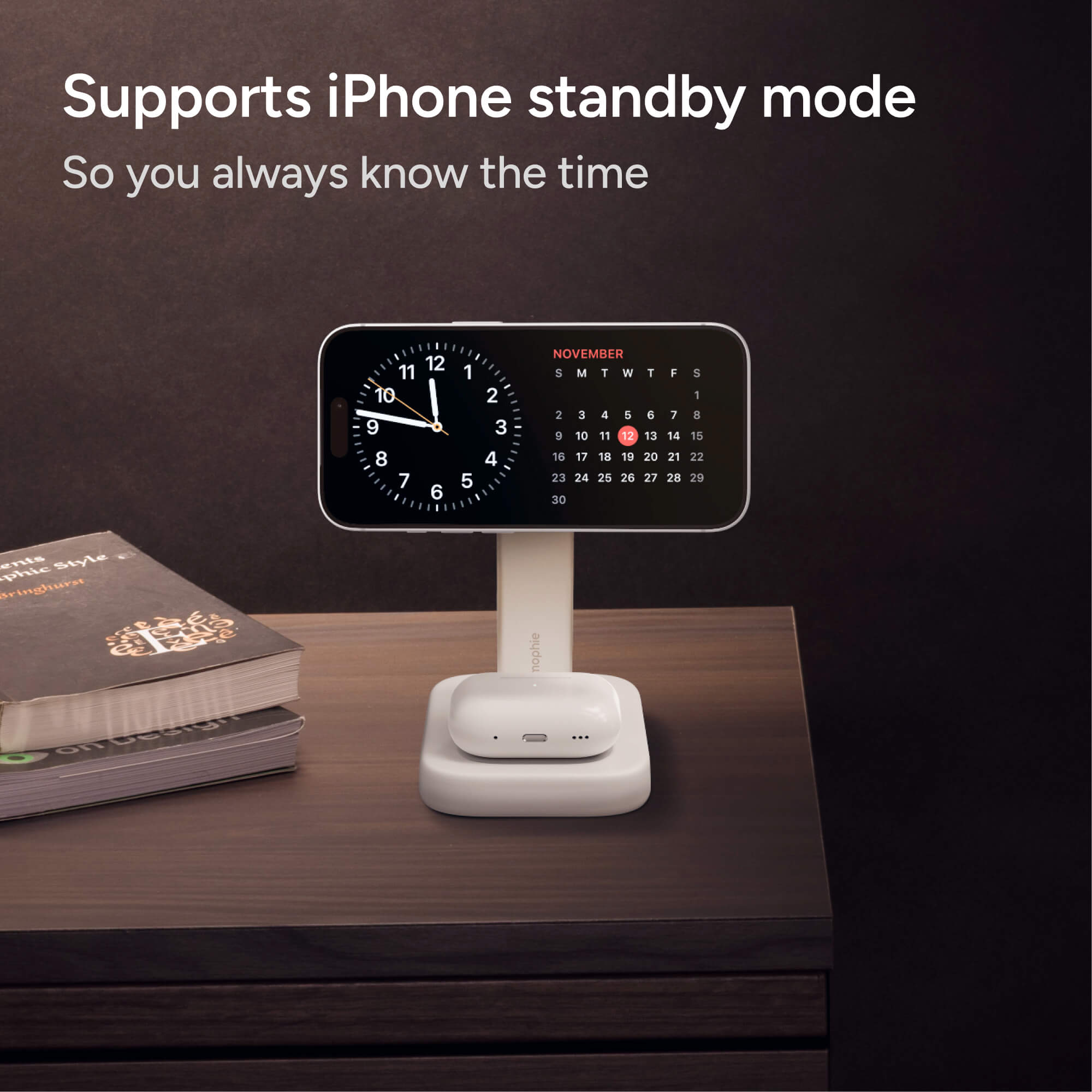 mophie-2-in-1-wireless-charging-stand-pour-iphone-et-airpods-charge-sans-fil-mag image 6
