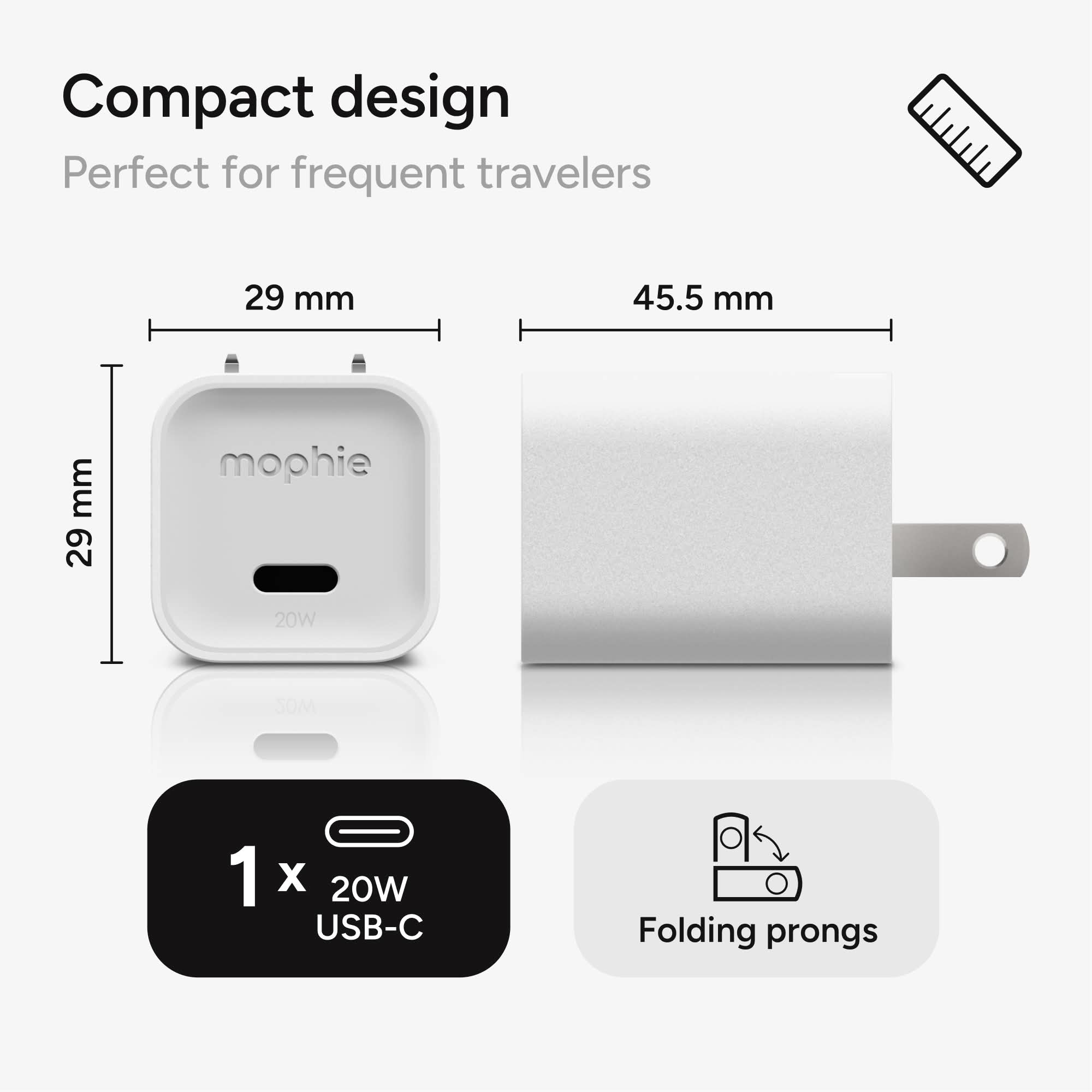 chargeur-mural-mophie-speedport-20w-usb-c-gan image 3