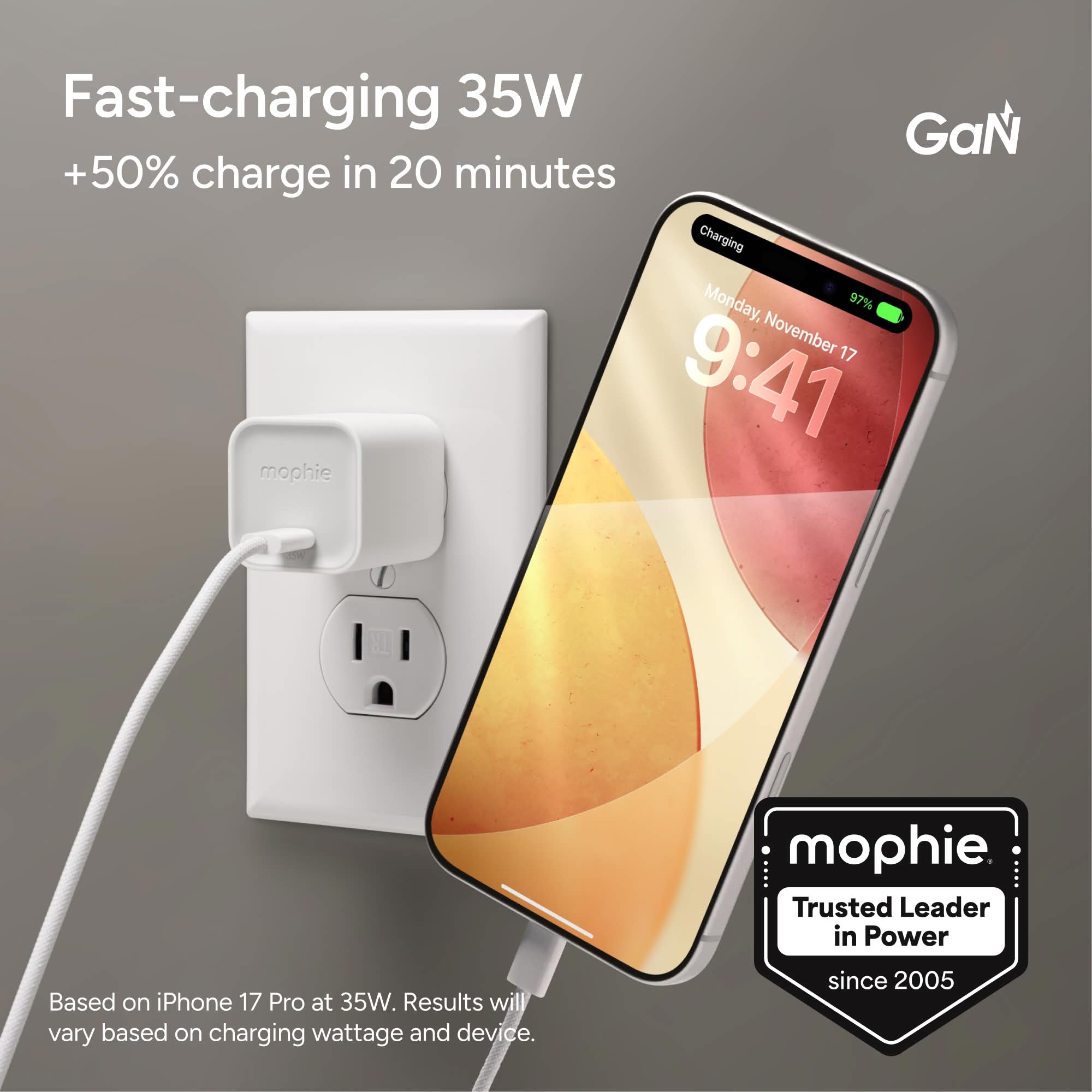 chargeur-mural-mophie-speedport-35w-usb-c-gan image 2