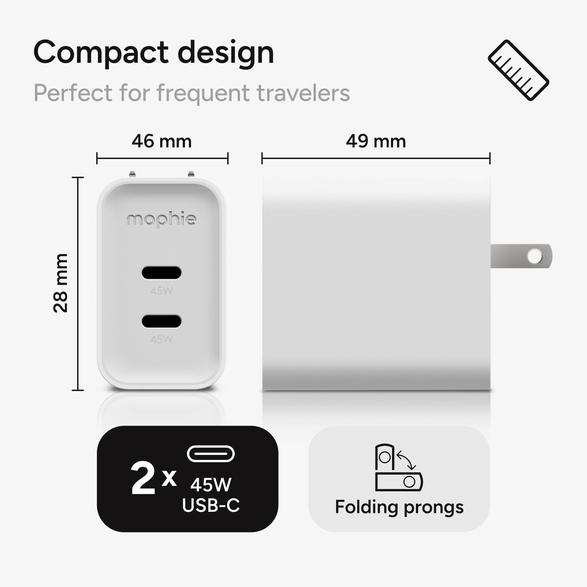 mophie-speedport-45-w-chargeur-mural-gan-deux-ports-usb-c image 4