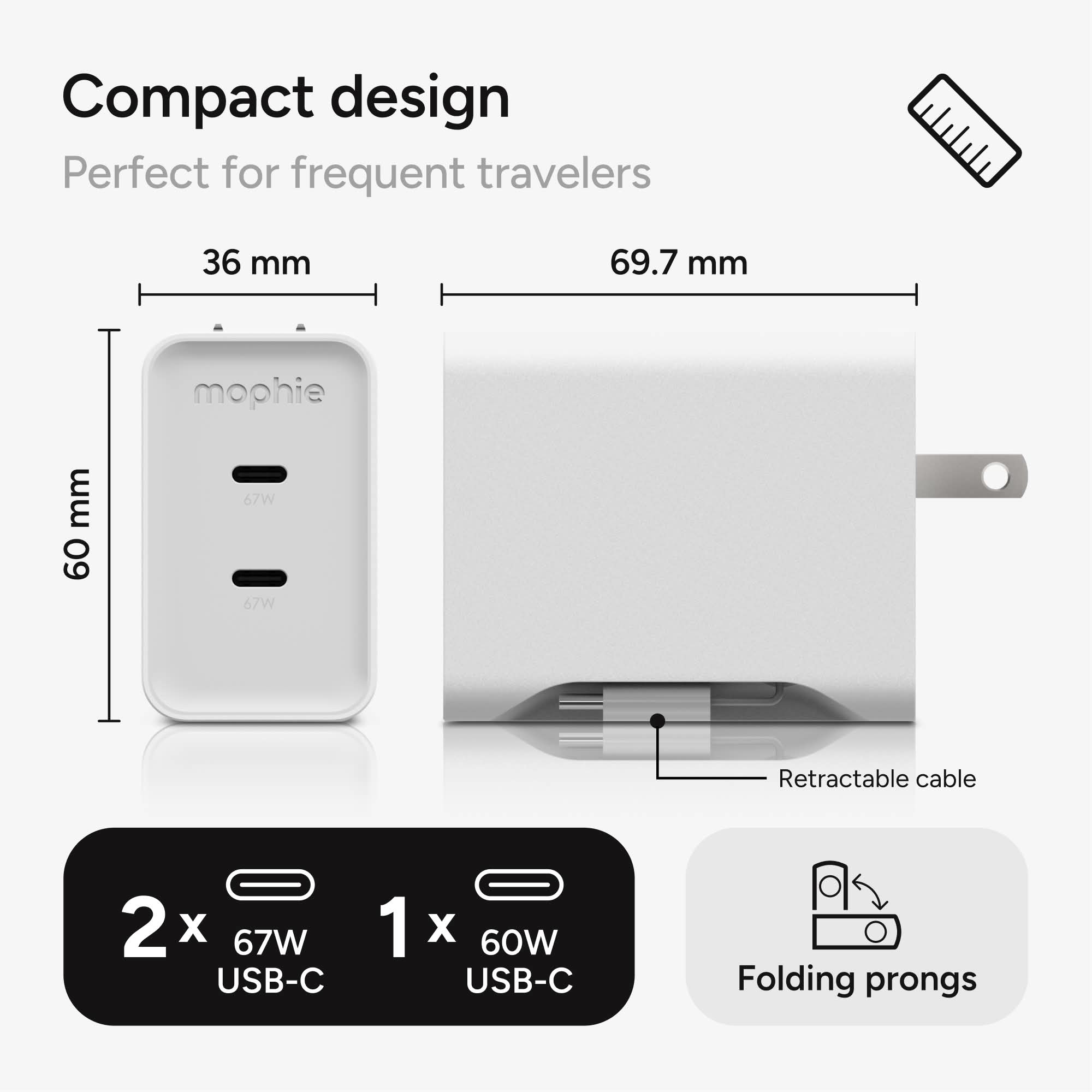 mophie-speedport-67w-chargeur-mural-double-usb-c image 4