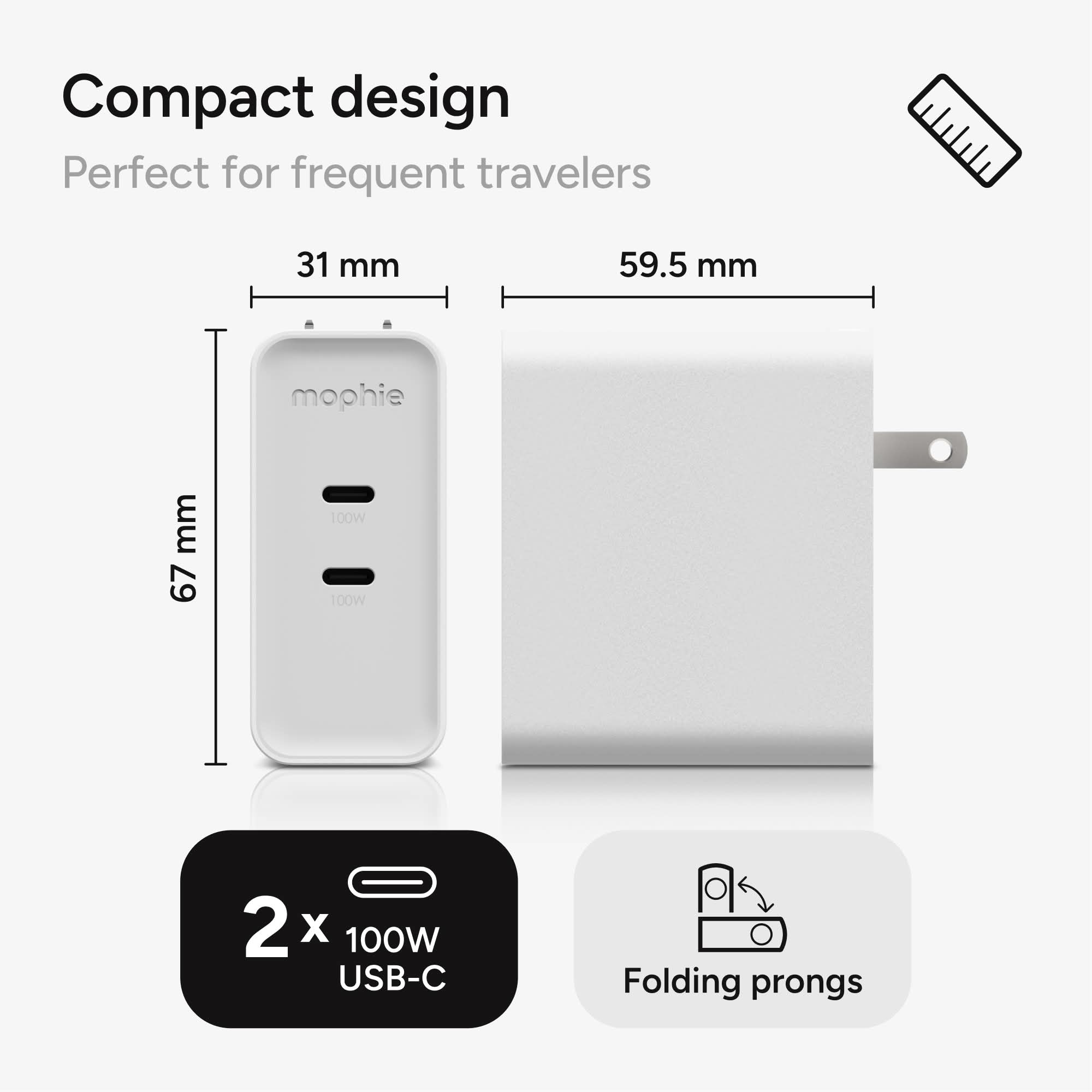 mophie-speedport-100w-chargeur-mural-gan-usb-c image 4