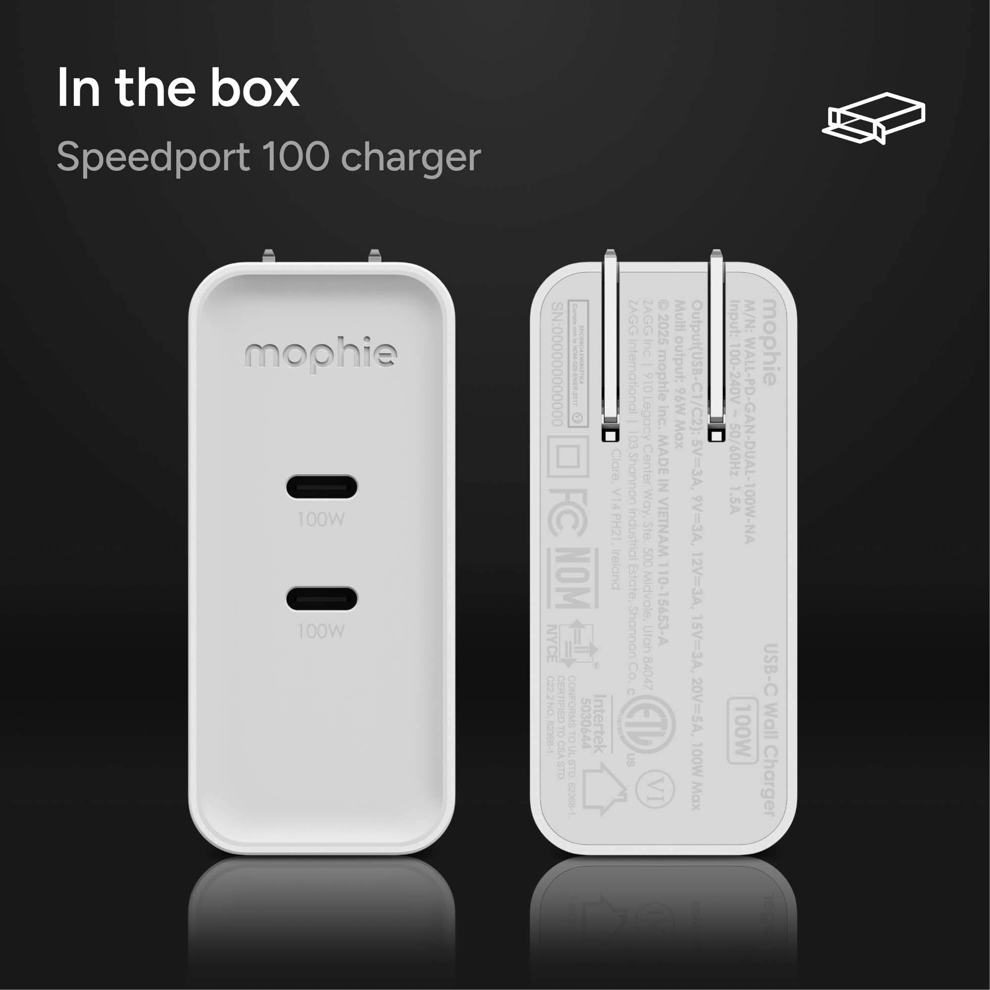 mophie-speedport-100w-chargeur-mural-gan-usb-c image 6