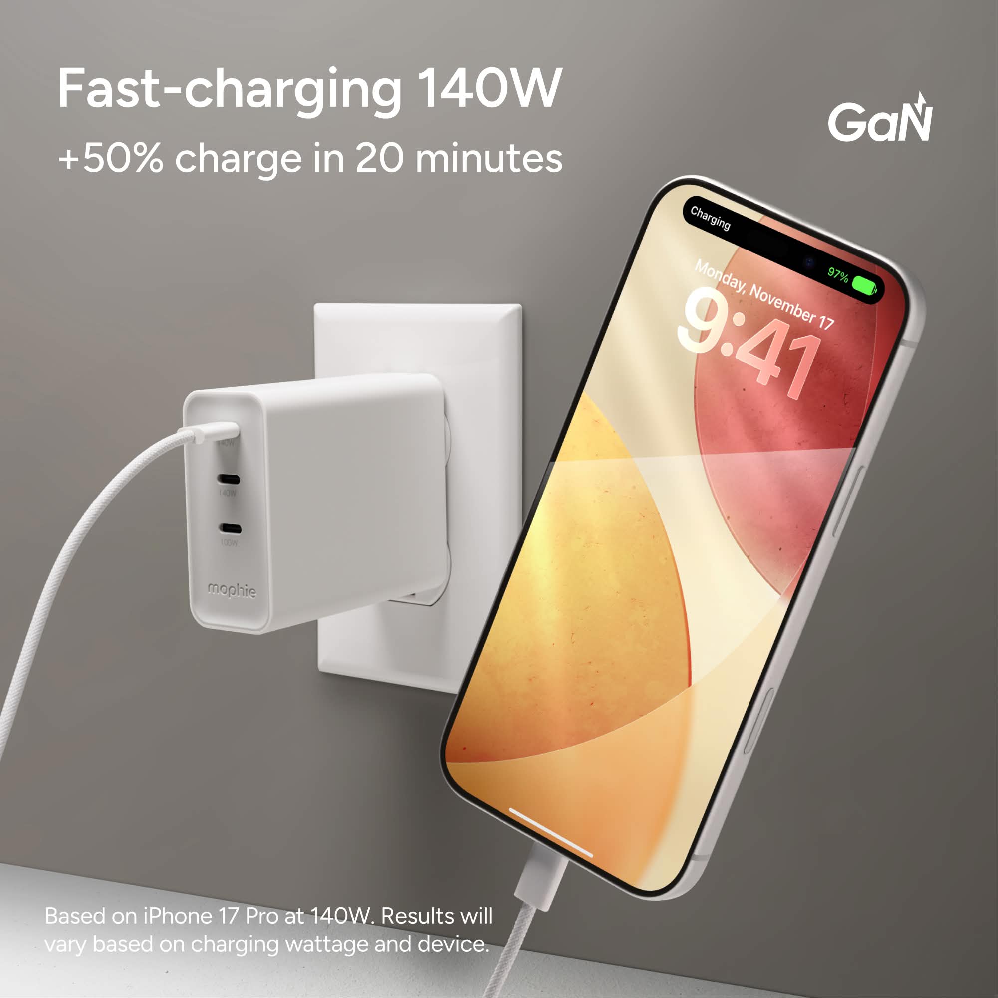 mophie-speedport-140w-chargeur-mural-usb-c-gan-3-ports image 3