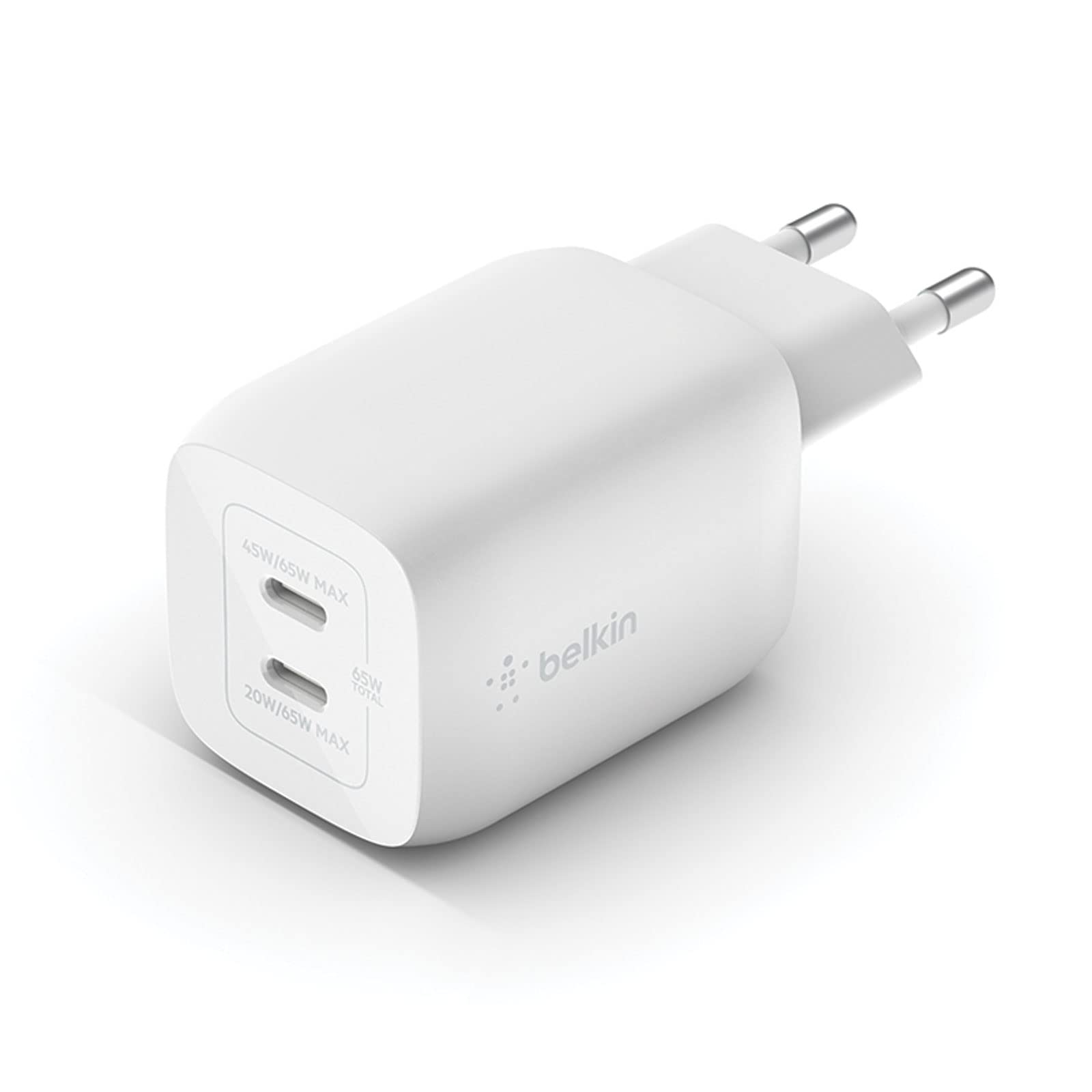 belkin-boostcharge-pro-chargeur-secteur-gan-65-w-double-usb-c-pour-macbook-iphon image 1