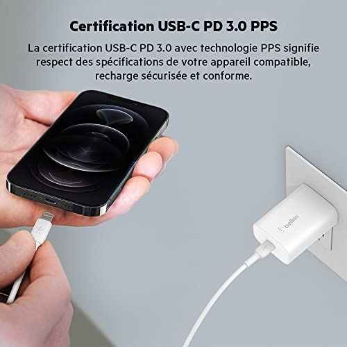 belkin-boostcharge-chargeur-secteur-25-w-usb-c-pd-pps-blanc image 7