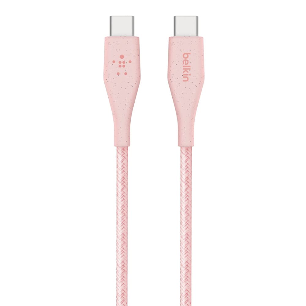 belkin-boostcharge-c-ble-usb-c-vers-usb-c-avec-sangle-de-fermeture-1-2-m-rose image 2