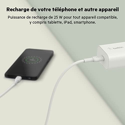 belkin-boostcharge-chargeur-secteur-25-w-usb-c-pd-pps-blanc image 8