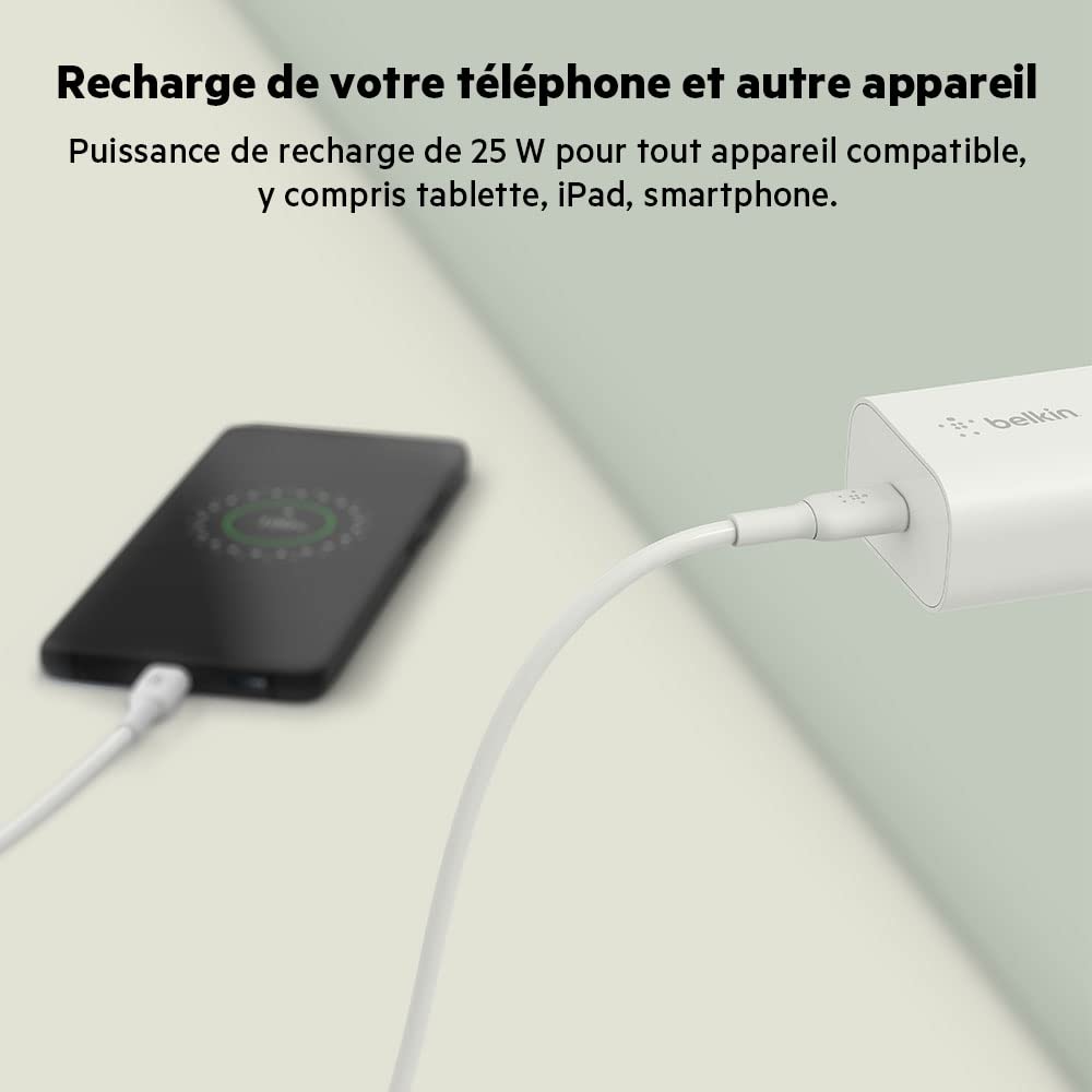 belkin-boostcharge-chargeur-secteur-25-w-usb-c-pd-pps-blanc image 4