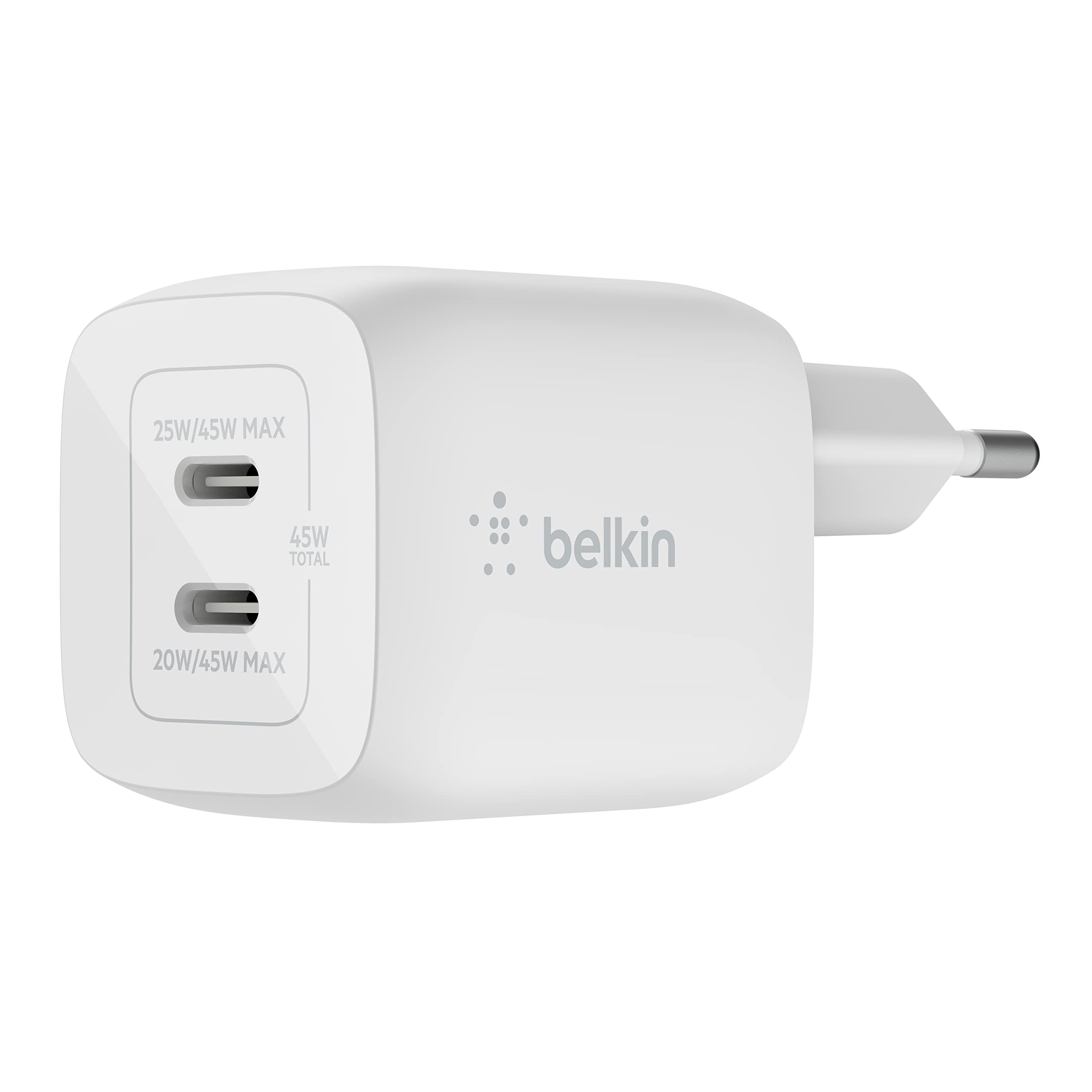 belkin-chargeur-secteur-double-port-usb-c-45-w-gan-avec-pps-pour-iphone-ipad-mac image 1