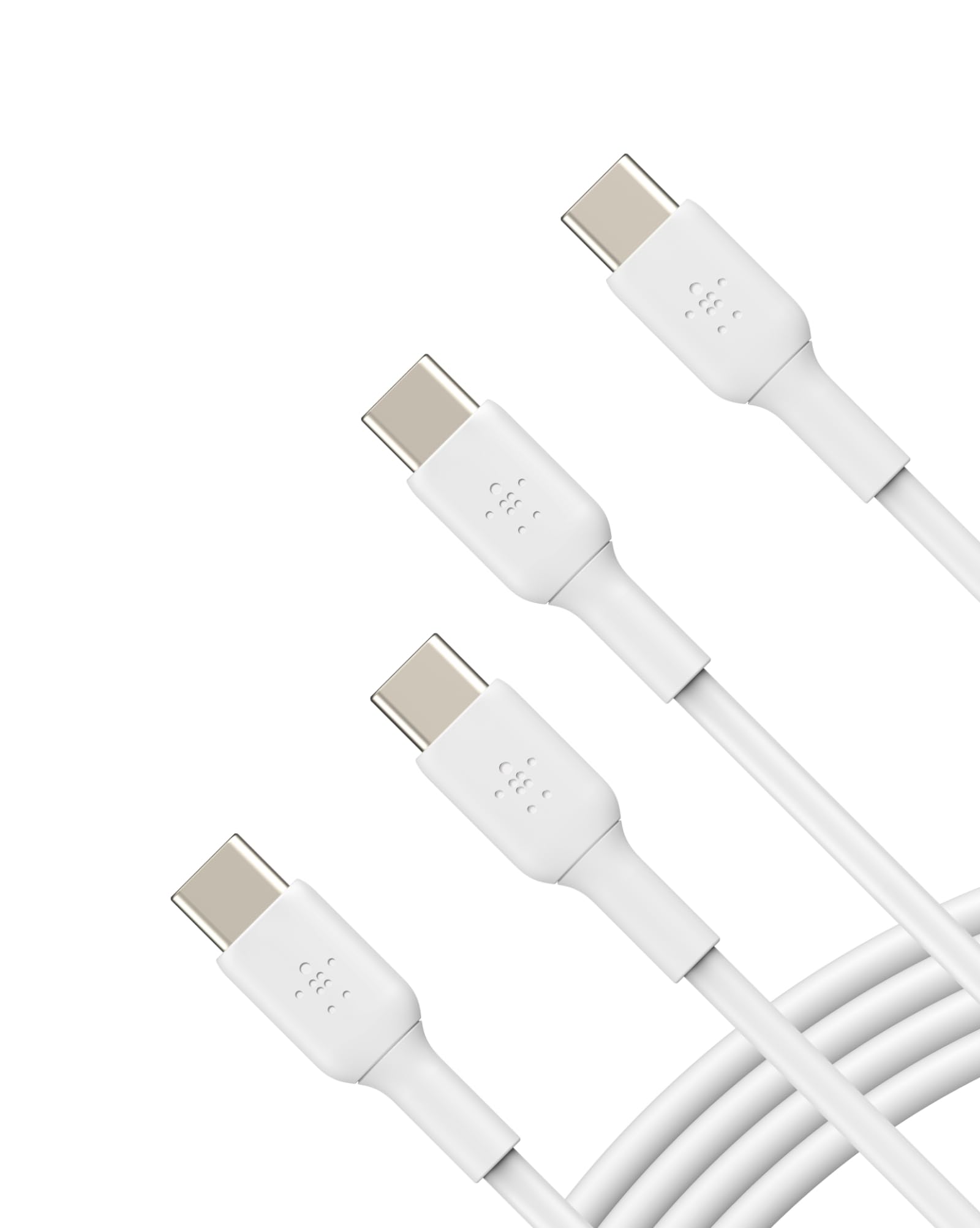 belkin-c-bles-usb-c-vers-usb-c-pack-de-2-1m-pvc-charge-rapide-blanc image 1