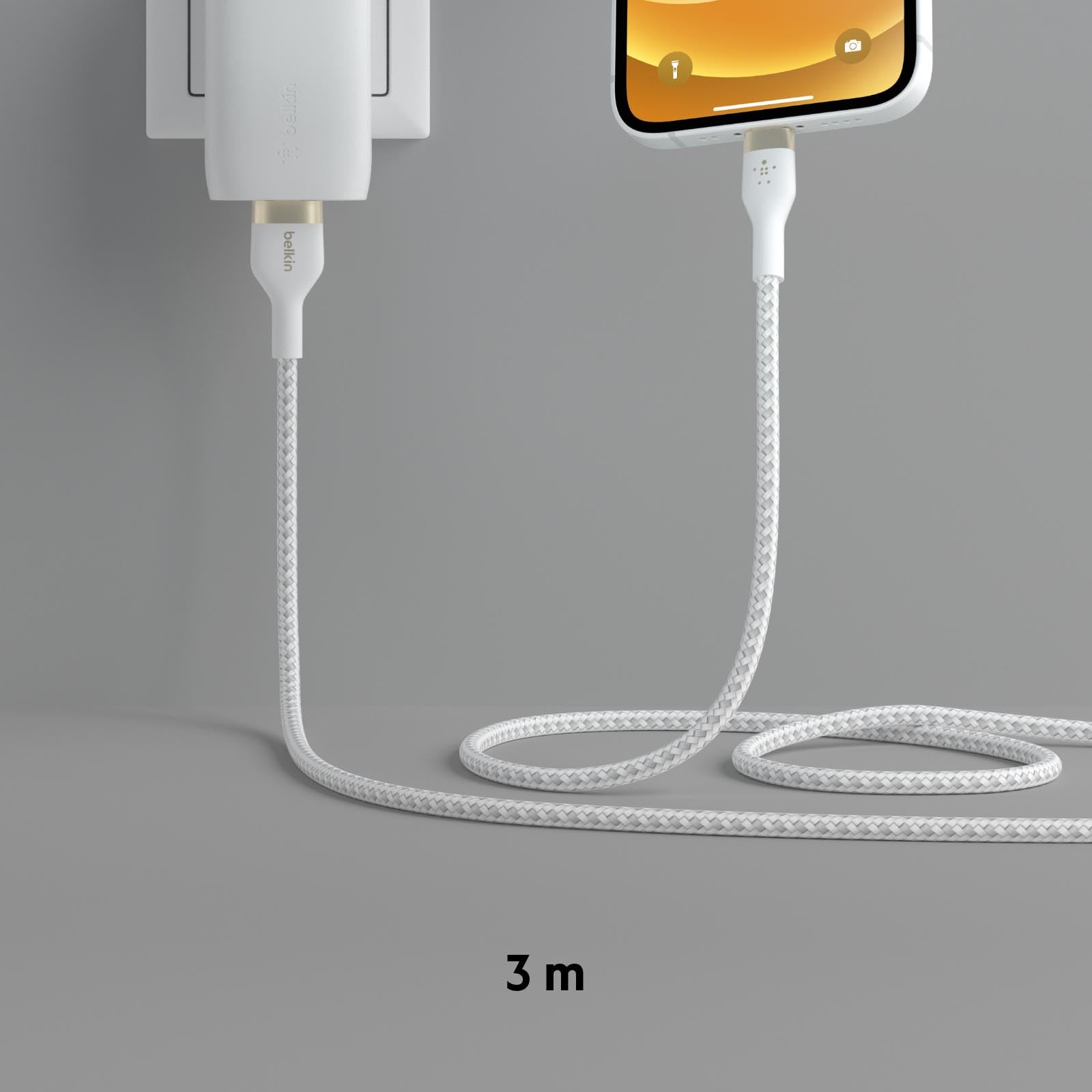 belkin-boostcharge-pro-flex-c-ble-usb-a-vers-lightning-3-m-gaine-tress-e-certifi image 6