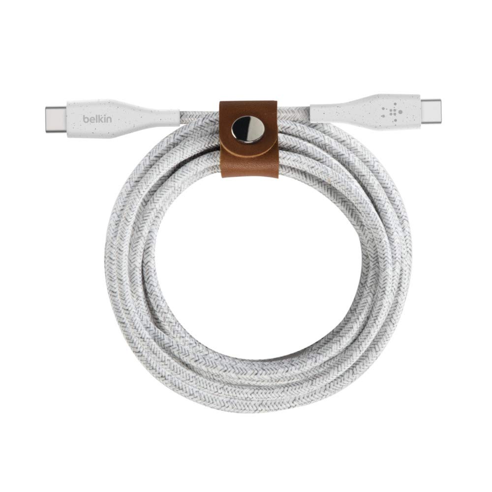 belkin-boostcharge-c-ble-usb-c-vers-usb-c-avec-sangle-de-fermeture-1-2-m-blanc image 1