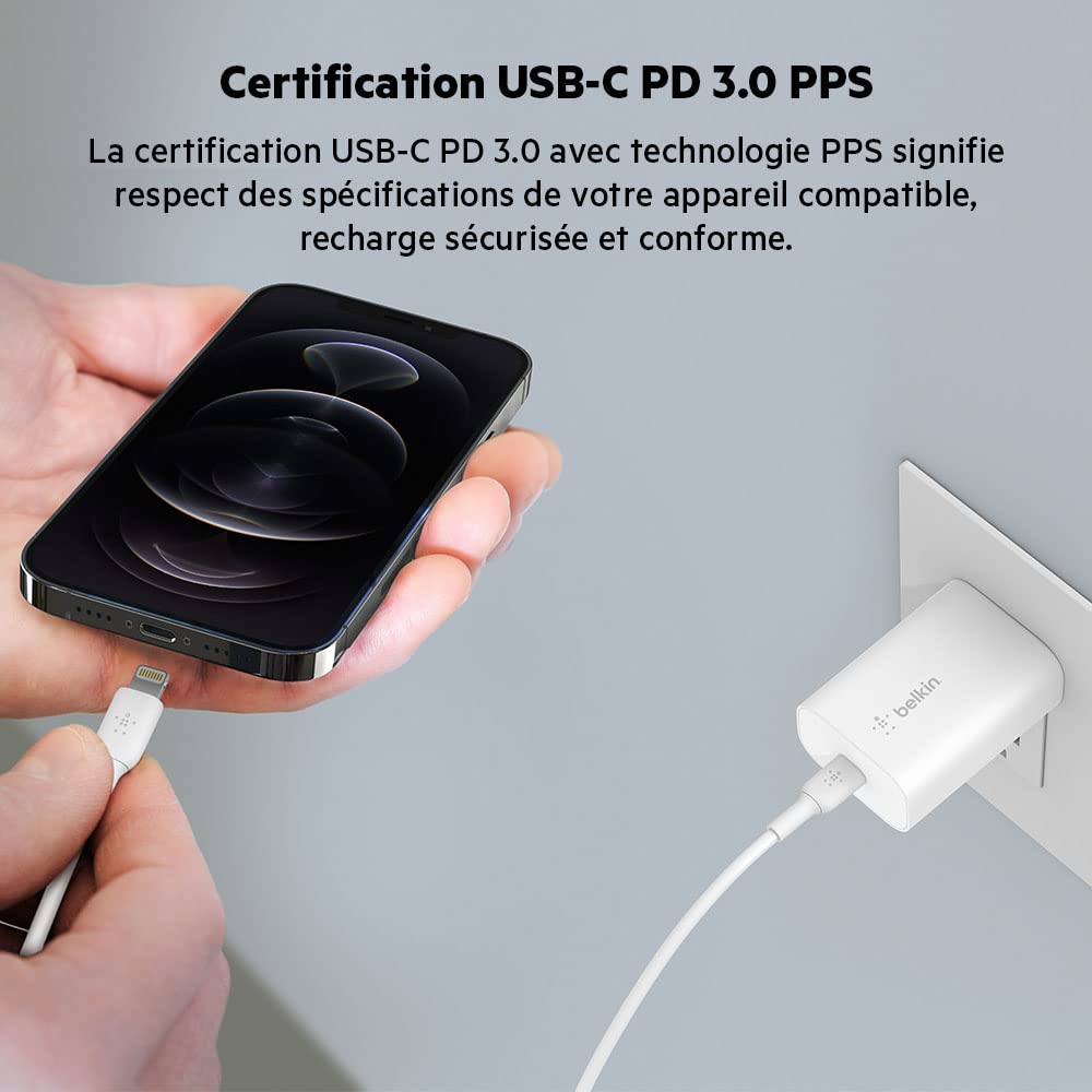 belkin-boostcharge-chargeur-secteur-25-w-usb-c-pd-pps-blanc image 3