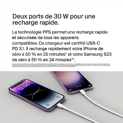 belkin-boostcharge-chargeur-secteur-double-port-usb-c-60-w-avec-pps-c-bles-usb-c image 8