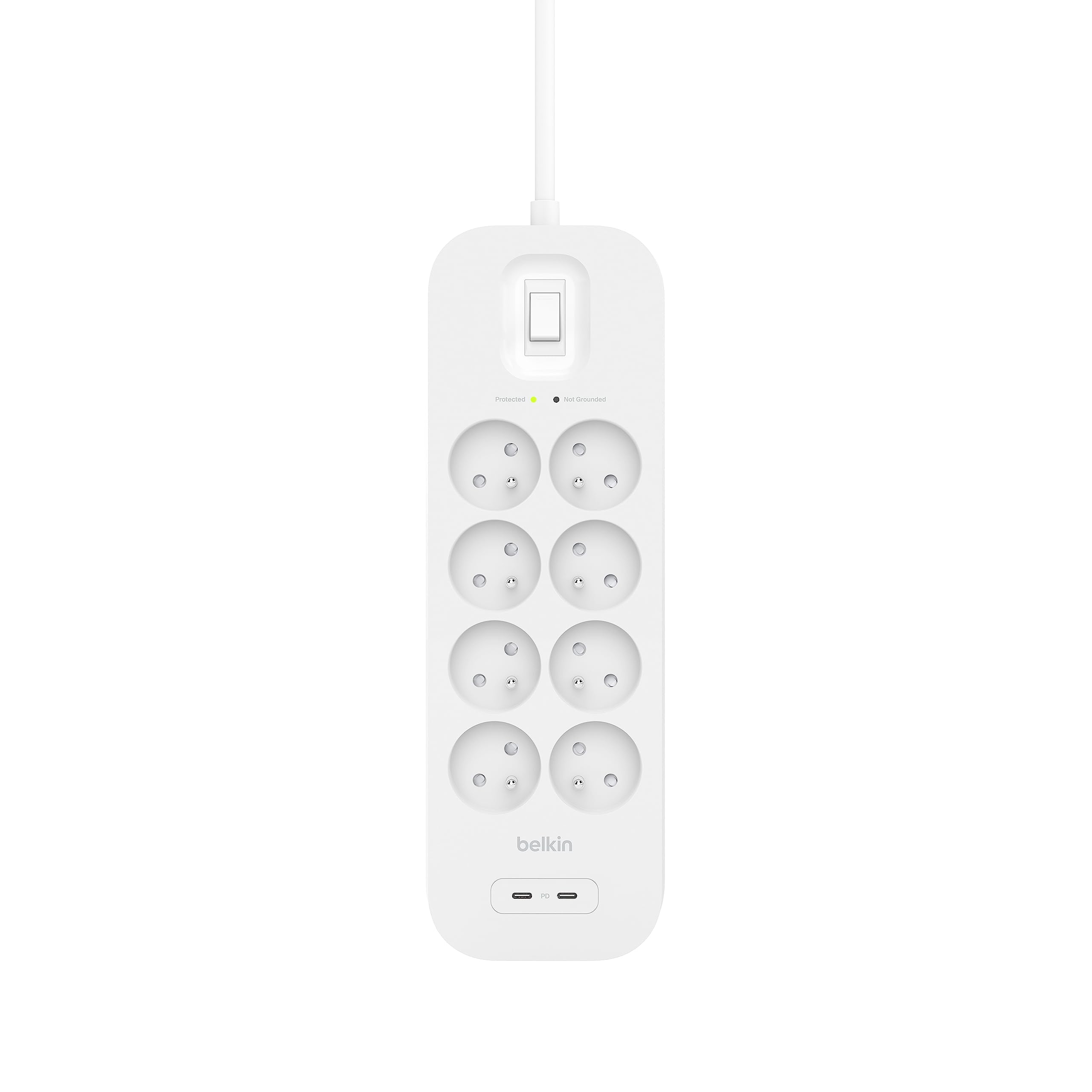 belkin-multiprise-parafoudre-8-prises-avec-2-ports-usb-c-pd-protection-900-joule image 1