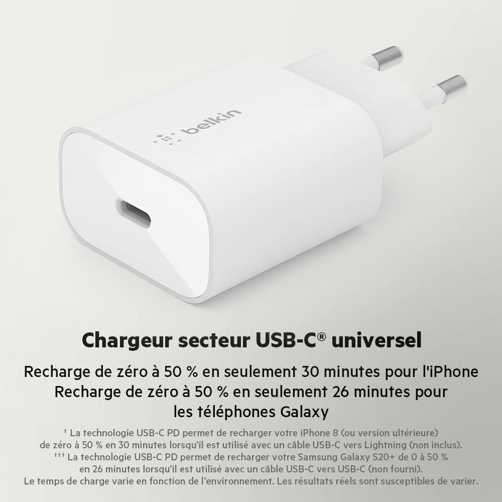 belkin-boostcharge-chargeur-secteur-25-w-usb-c-pd-pps-blanc image 2