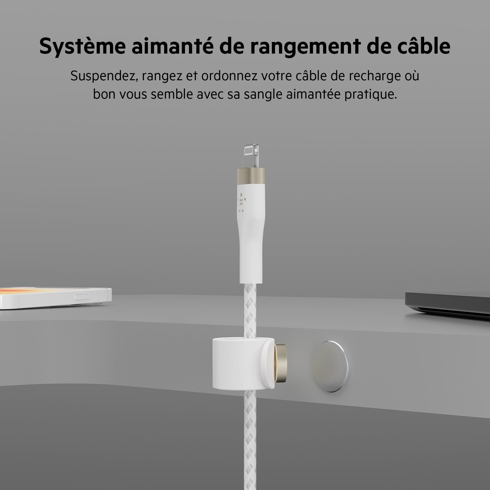 belkin-boostcharge-pro-flex-c-ble-usb-a-vers-lightning-3-m-gaine-tress-e-certifi image 5