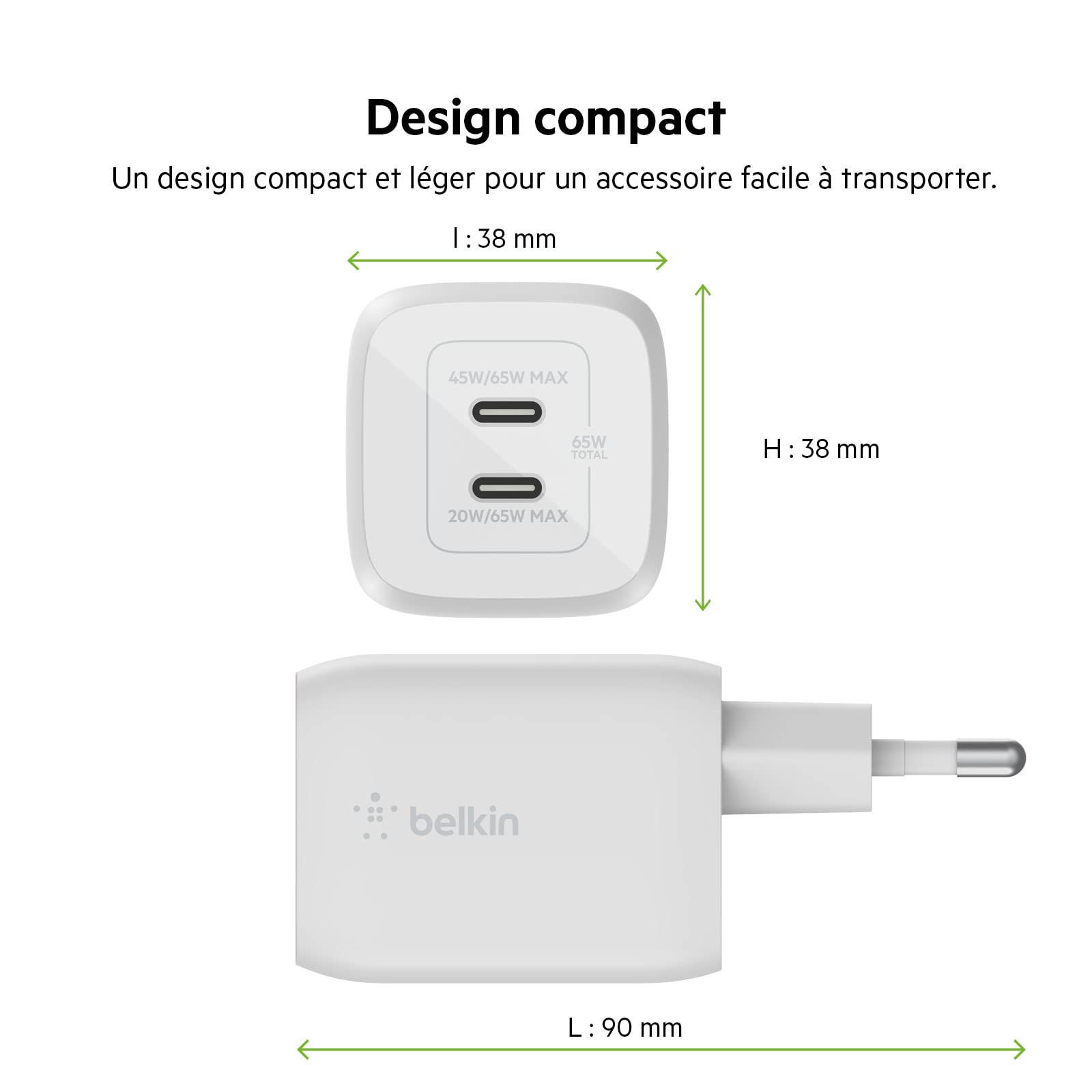 belkin-boostcharge-pro-chargeur-secteur-gan-65-w-double-usb-c-pour-macbook-iphon image 5