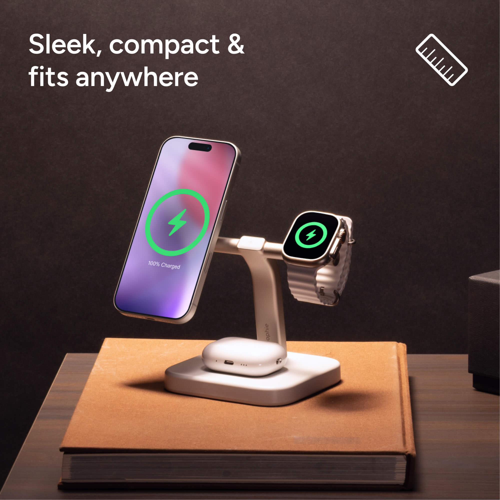 mophie-3-in-1-wireless-charging-stand-magsafe-chargeur-sans-fil-pliable image 7