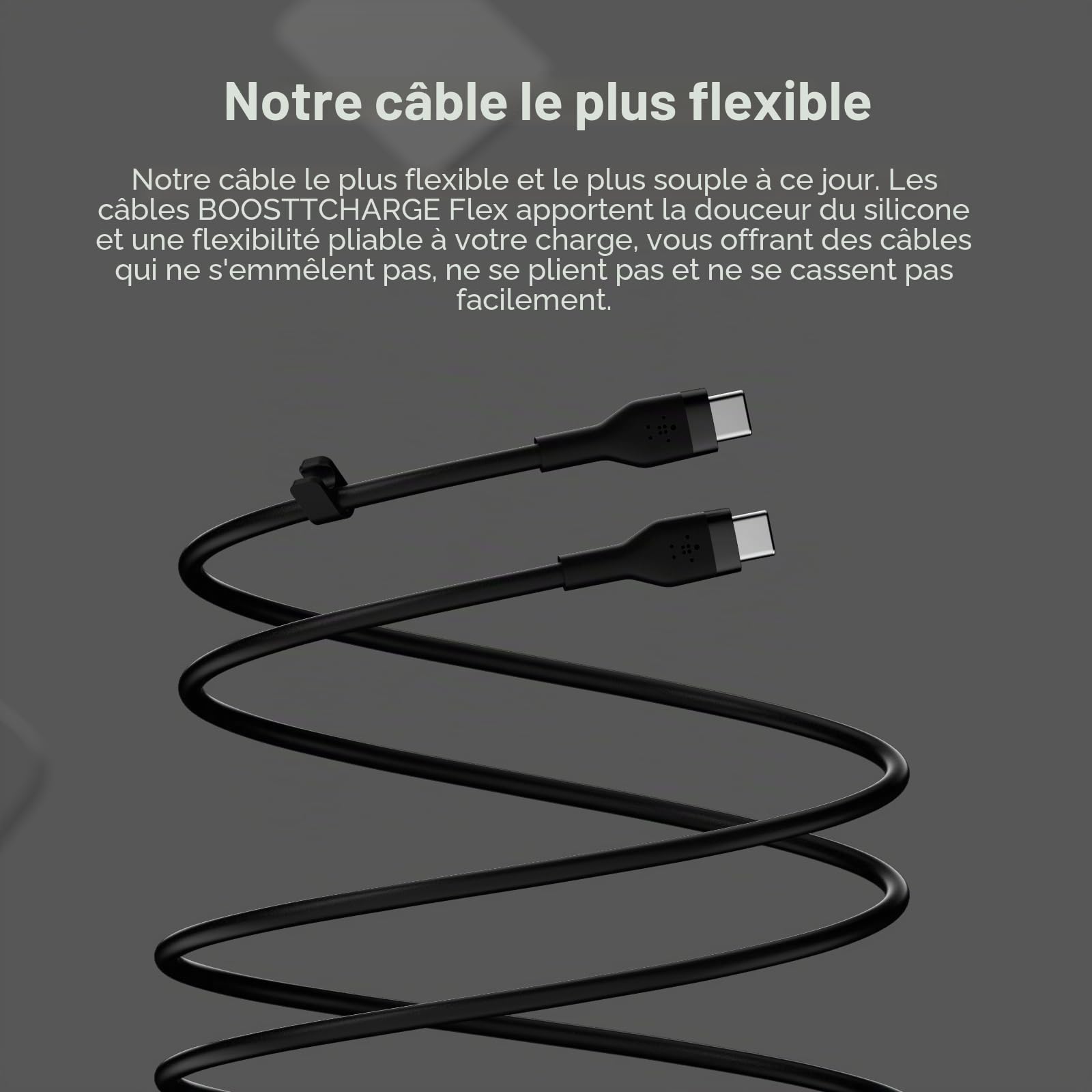 c-ble-belkin-boostcharge-flex-usb-c-vers-usb-c-silicone-souple-2m-noir image 3